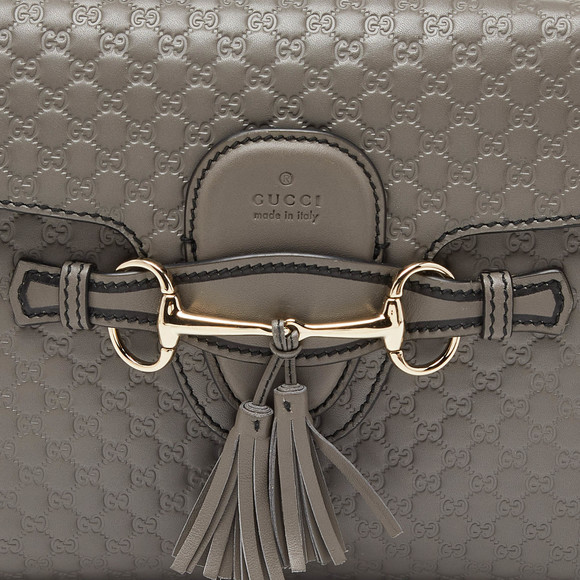 GUCCI Grey Microssima Leather Medium Emily Chain Shoulder Bag - Picture 5 of 8